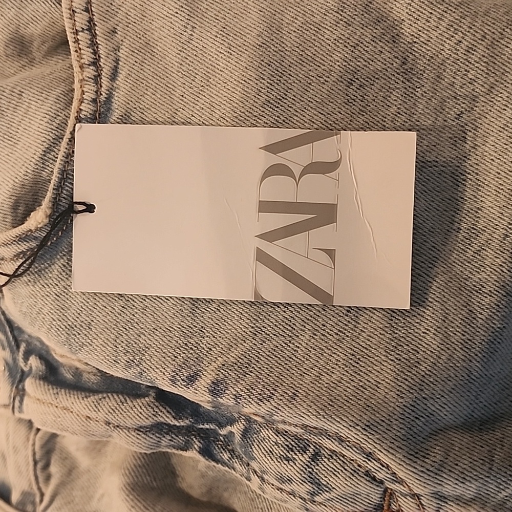 Zara High Rise Full Length Distressed Hem Jeans Brand New With Tags - Picture 15 of 16